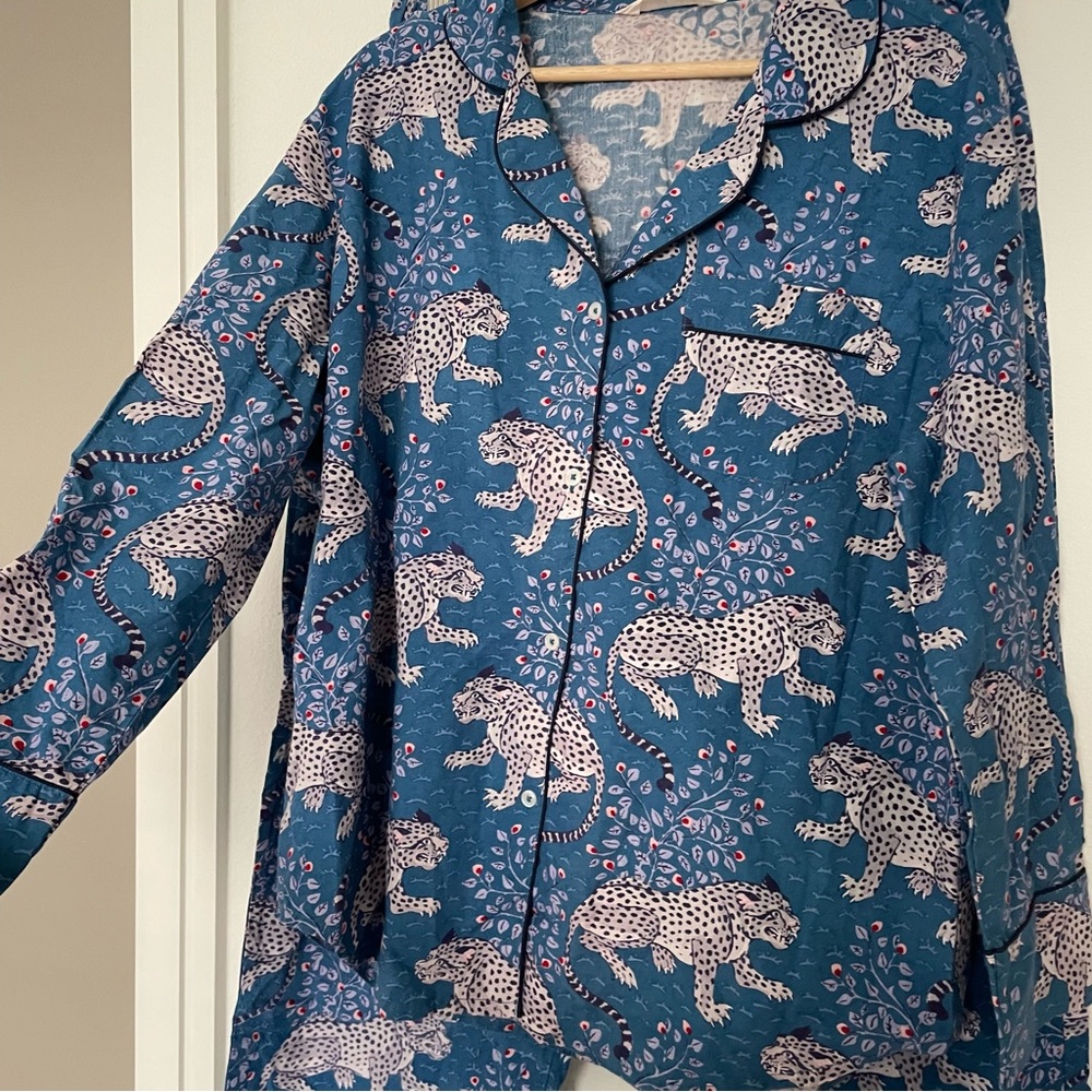 Printfresh Teal & Light Pink Leopard-Print Women's Pajama Set - Picture 3 of 8